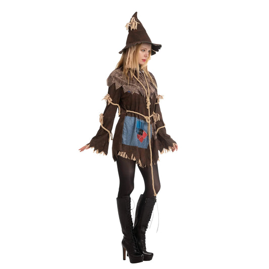 Scary Scarecrow Costume for Adult Women Halloween Dress up Party Cosplay