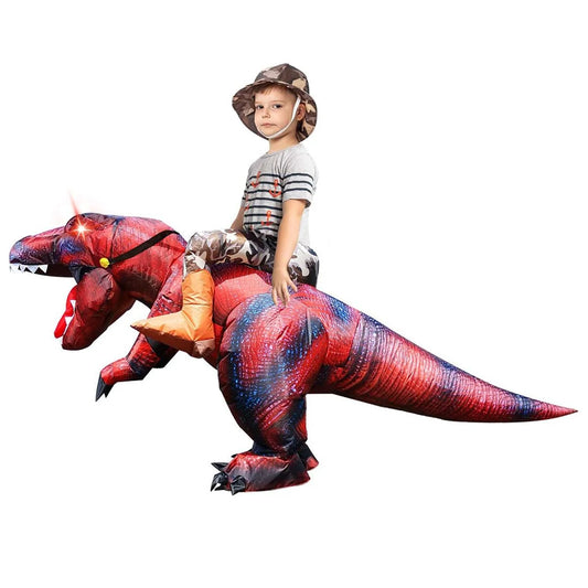55 Inch Dinosaur Costume for Kids, Inflatable Trex Costume Blow up Dinosaur Costume Kids Size, Funny Halloween Costume Boys Girls Unisex Inflatable T-Rex Costume for Holiday/Party/Cosplay