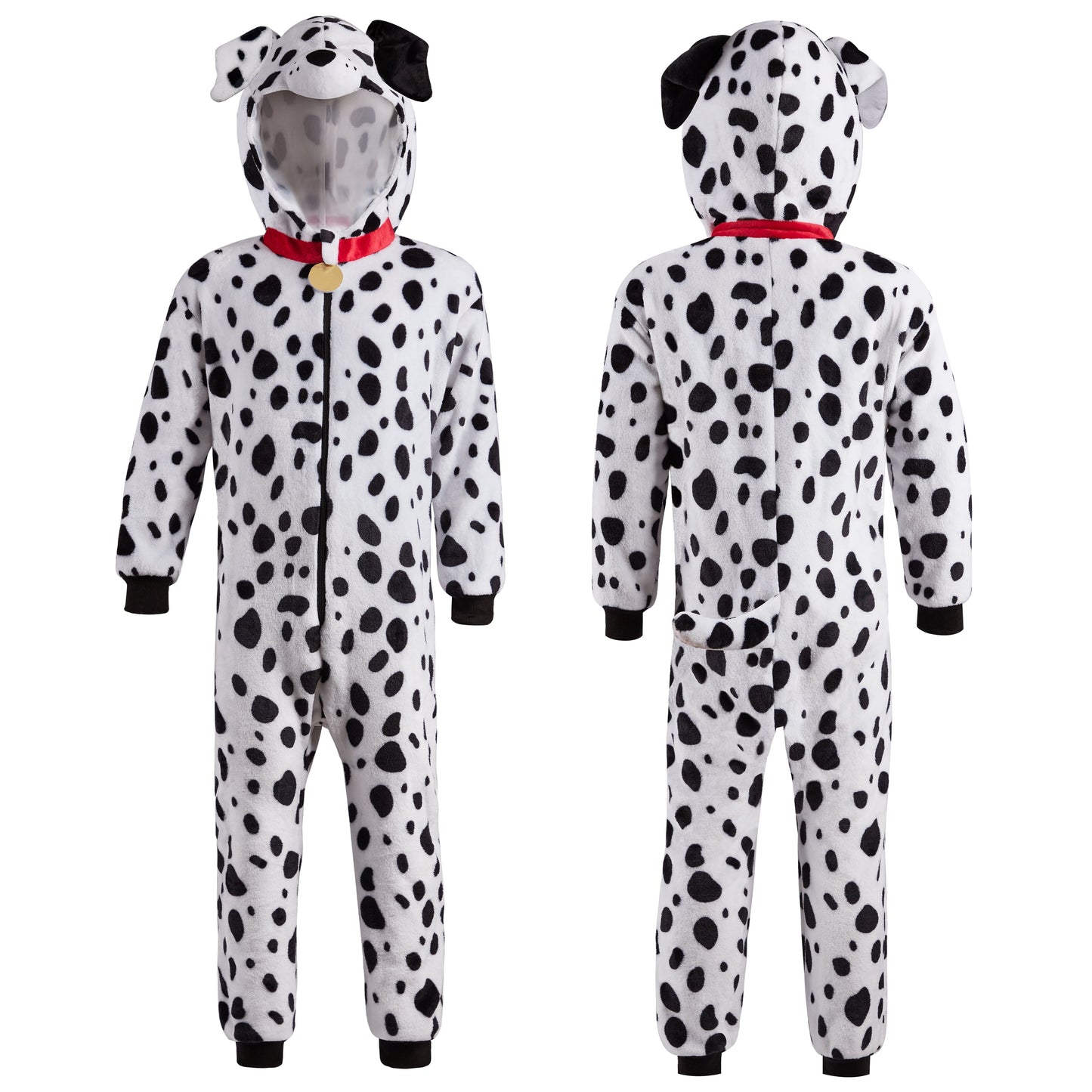 Kids Dalmatian Puppy Costume, Halloween Puppy Costume, Halloween Trick or Treat Party Dress Up, Ages 5-12
