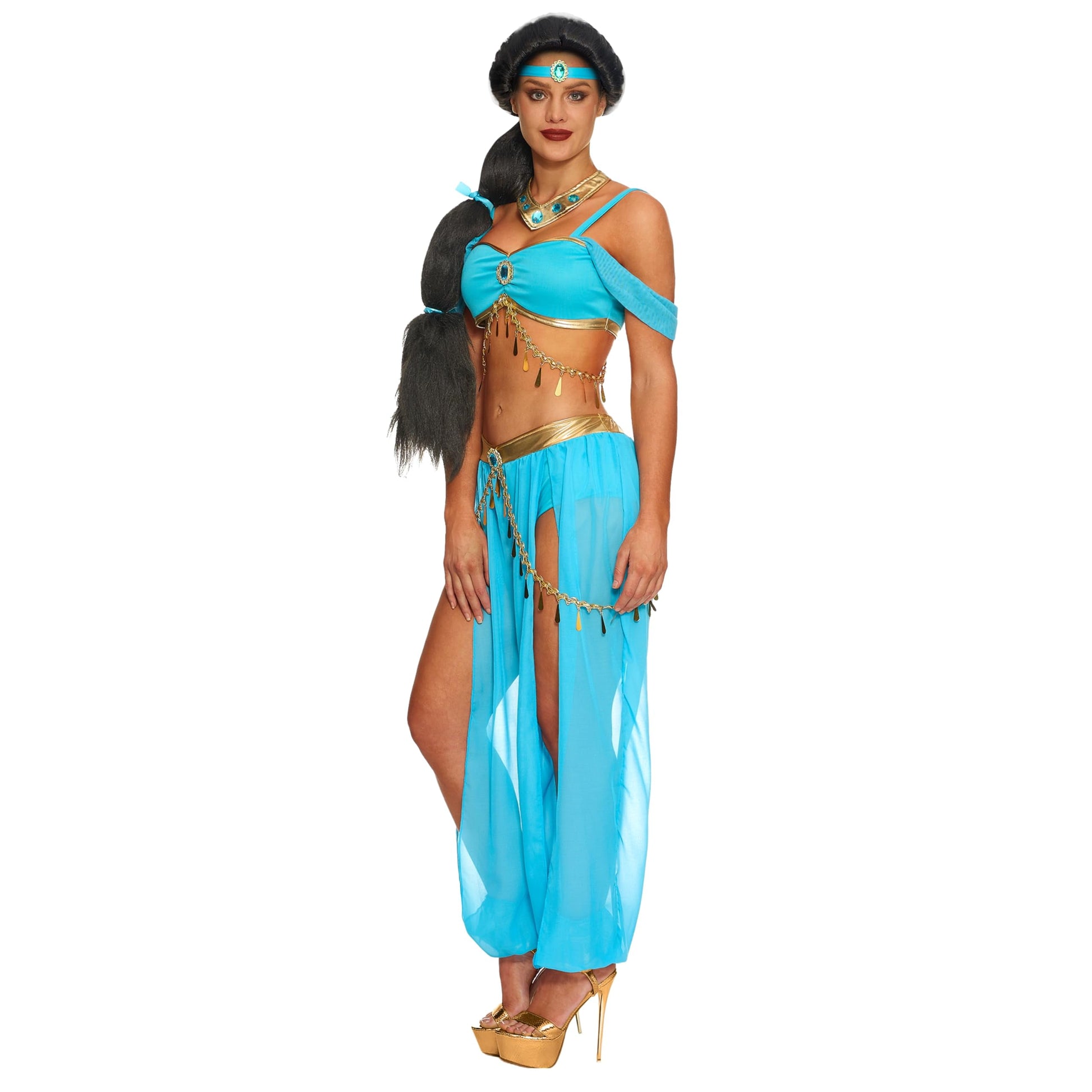 Arabian Princess Costume for Women Fairy Dance Outfit Halloween Fancy-Dress Costume for Themed Party Cosplay