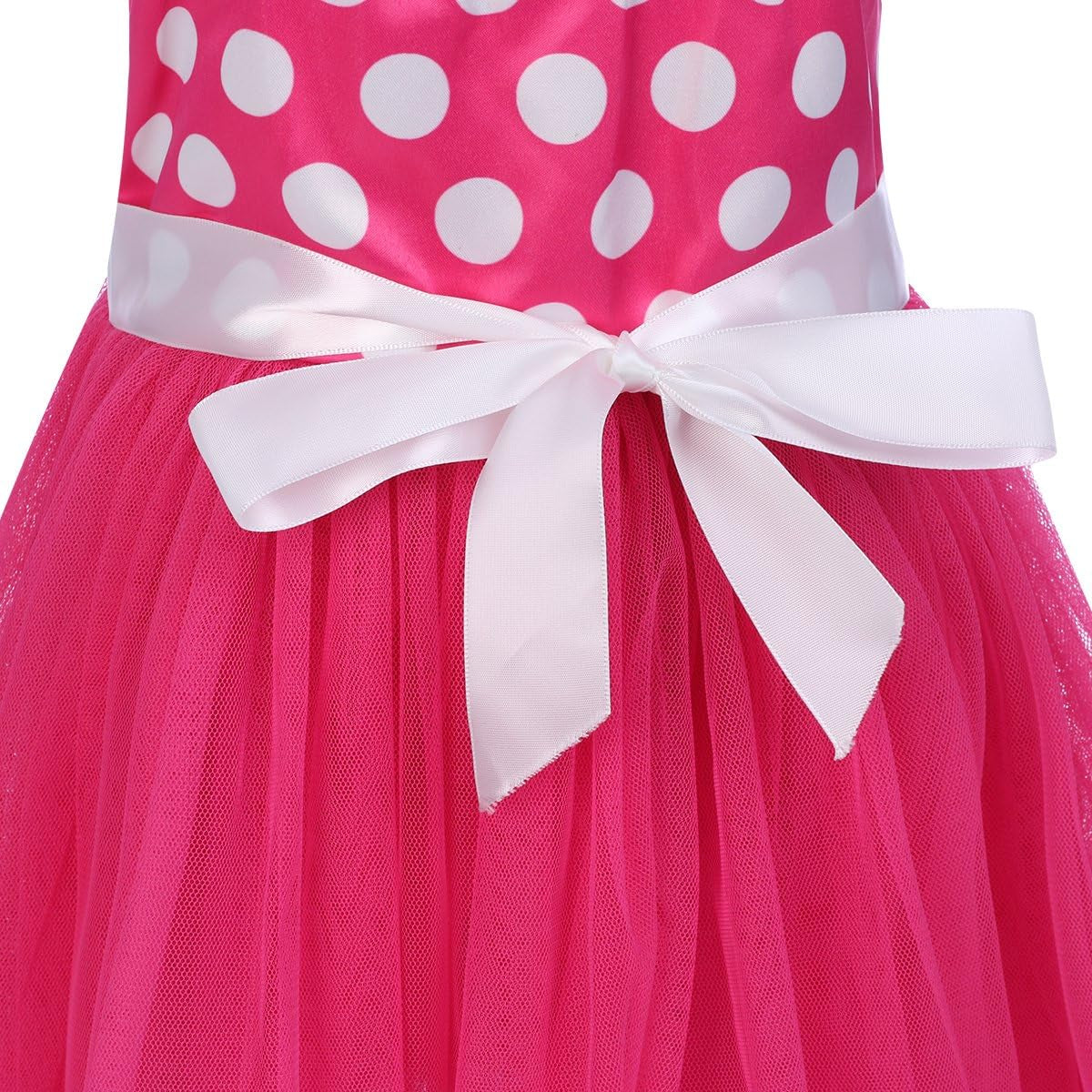 Girls' Polka Dots Princess Party Cosplay Pageant Fancy Costume Tutu Birthday Dress Up+Ears Headband