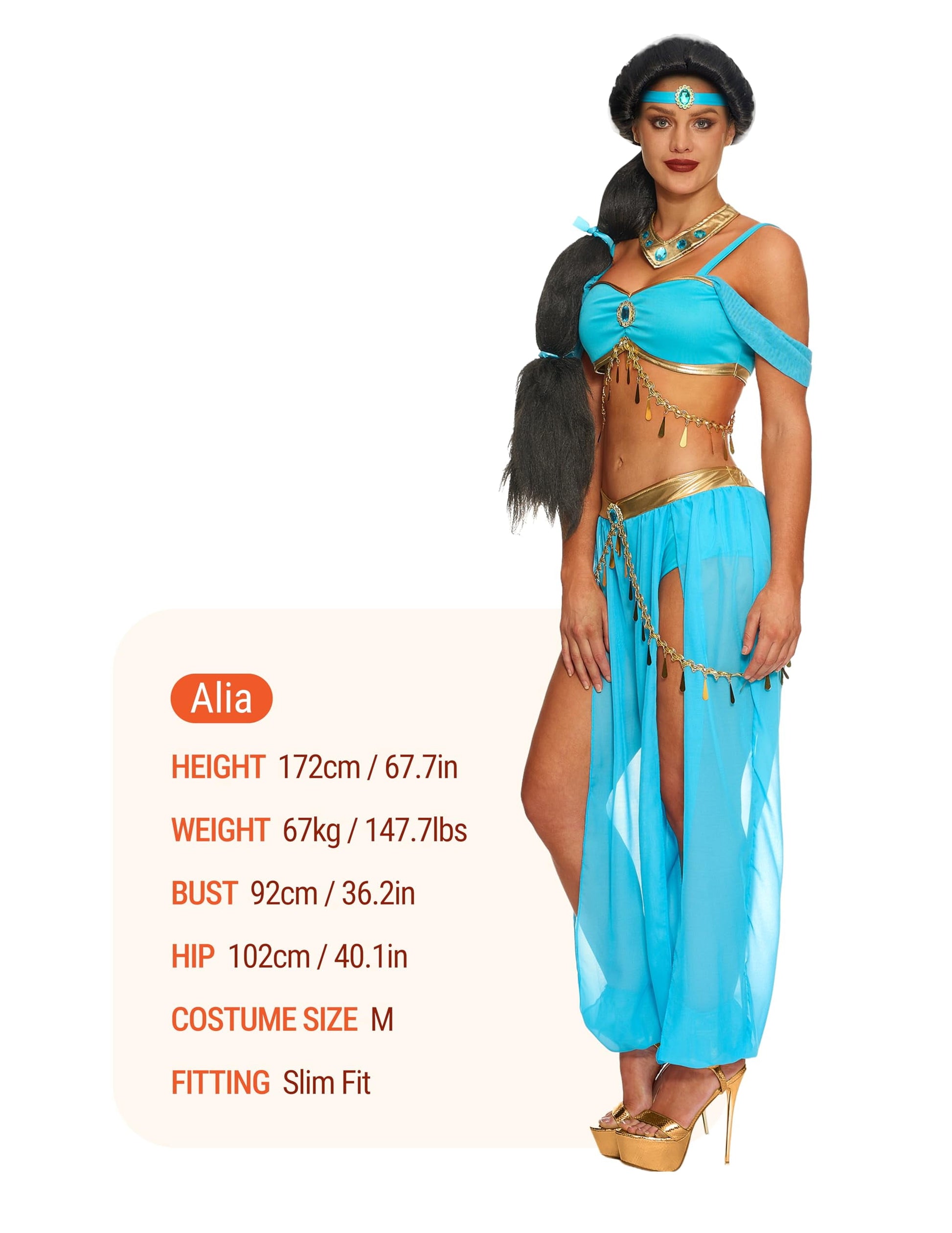 Arabian Princess Costume for Women Fairy Dance Outfit Halloween Fancy-Dress Costume for Themed Party Cosplay