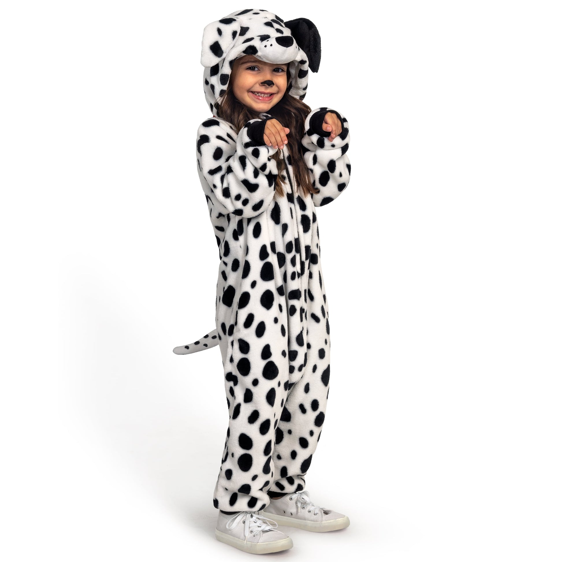 Kids Dalmatian Puppy Costume, Halloween Puppy Costume, Halloween Trick or Treat Party Dress Up, Ages 5-12
