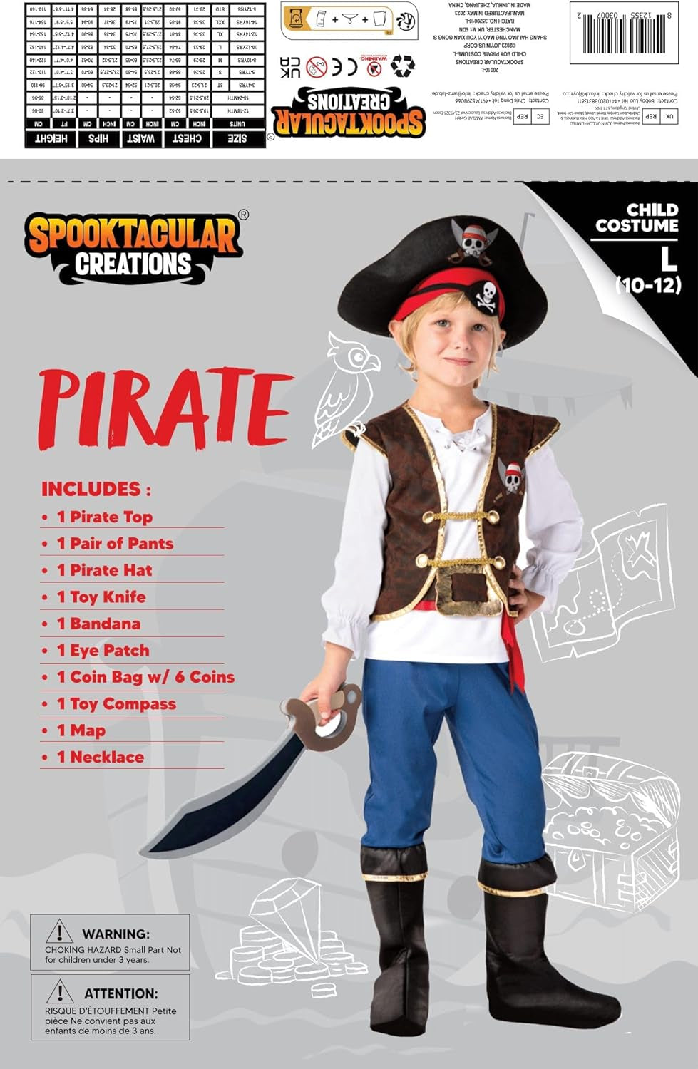Halloween Pirate Costume Kids, Boys Pirate Costume Set for Toddler Halloween Dressup, Themed Party