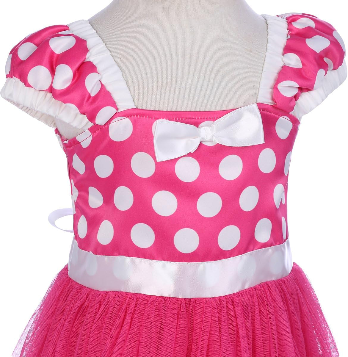 Girls' Polka Dots Princess Party Cosplay Pageant Fancy Costume Tutu Birthday Dress Up+Ears Headband