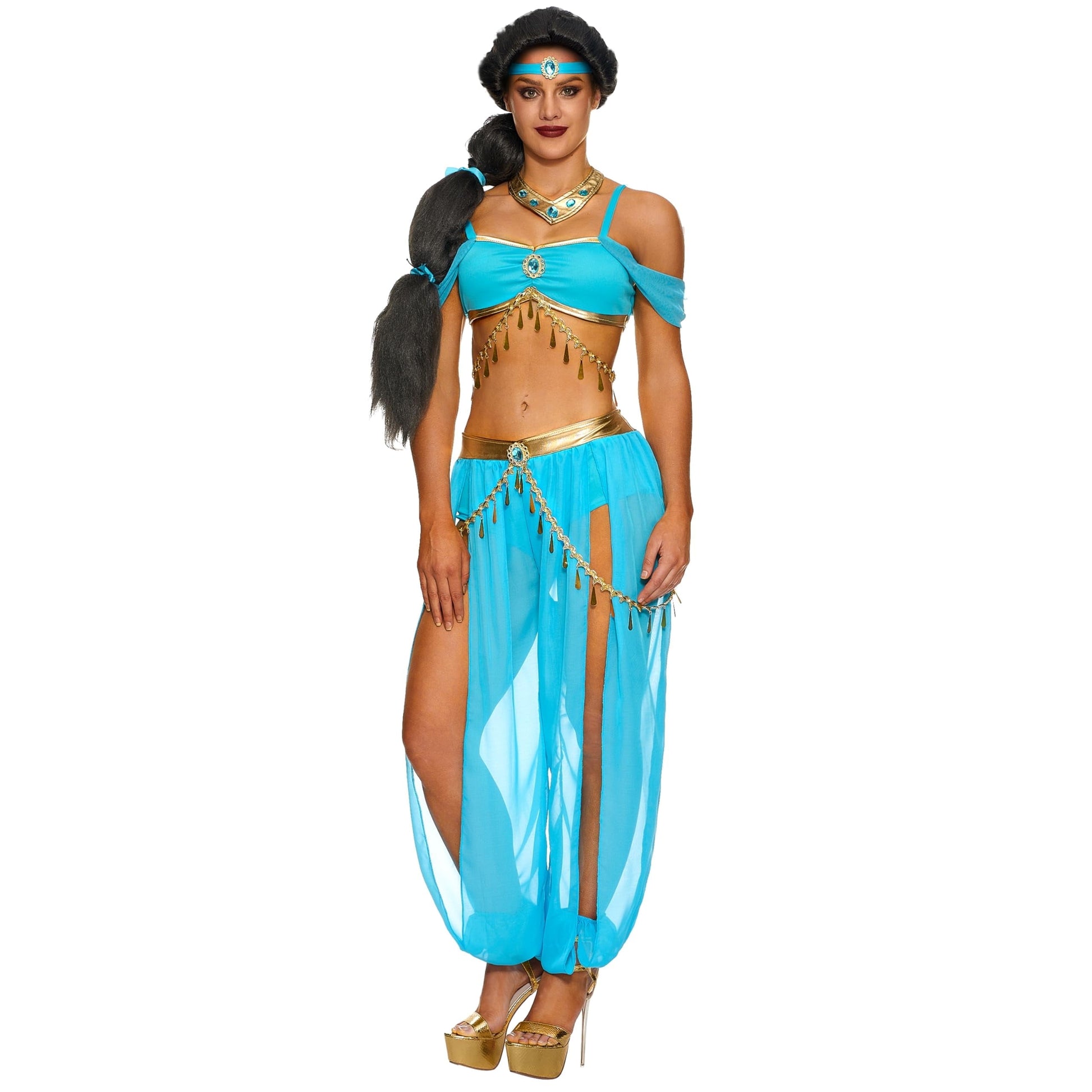 Arabian Princess Costume for Women Fairy Dance Outfit Halloween Fancy-Dress Costume for Themed Party Cosplay