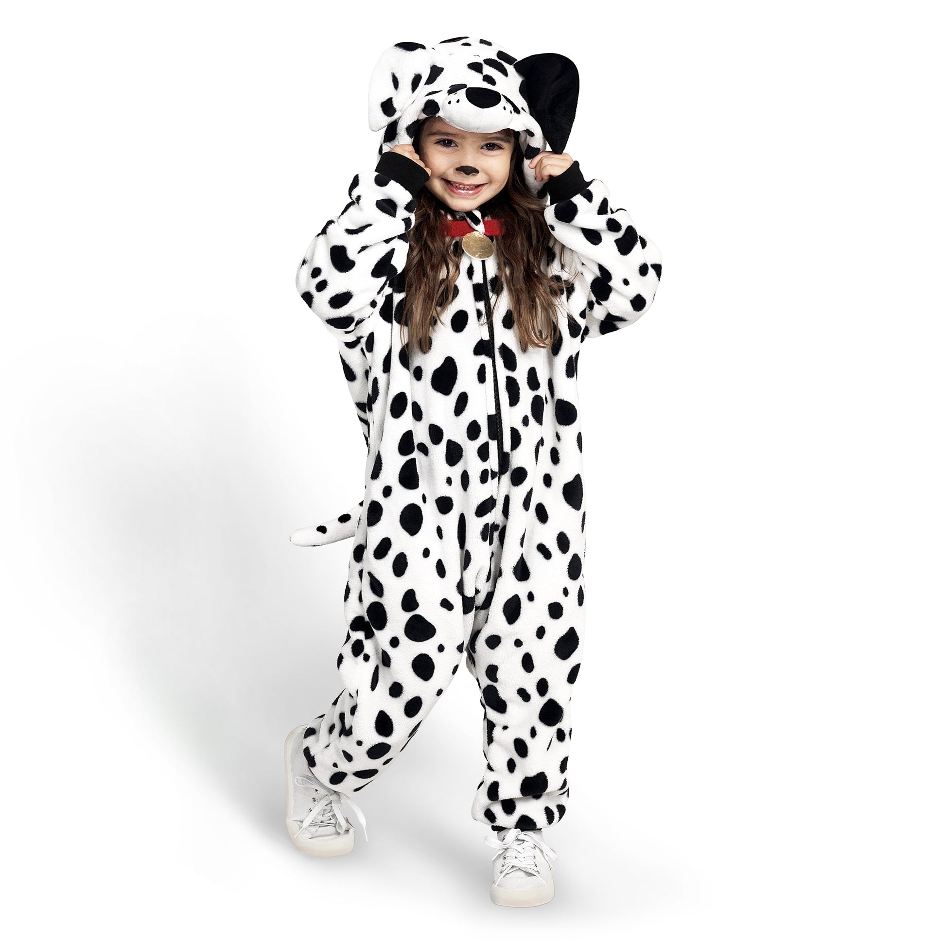 Kids Dalmatian Puppy Costume, Halloween Puppy Costume, Halloween Trick or Treat Party Dress Up, Ages 5-12