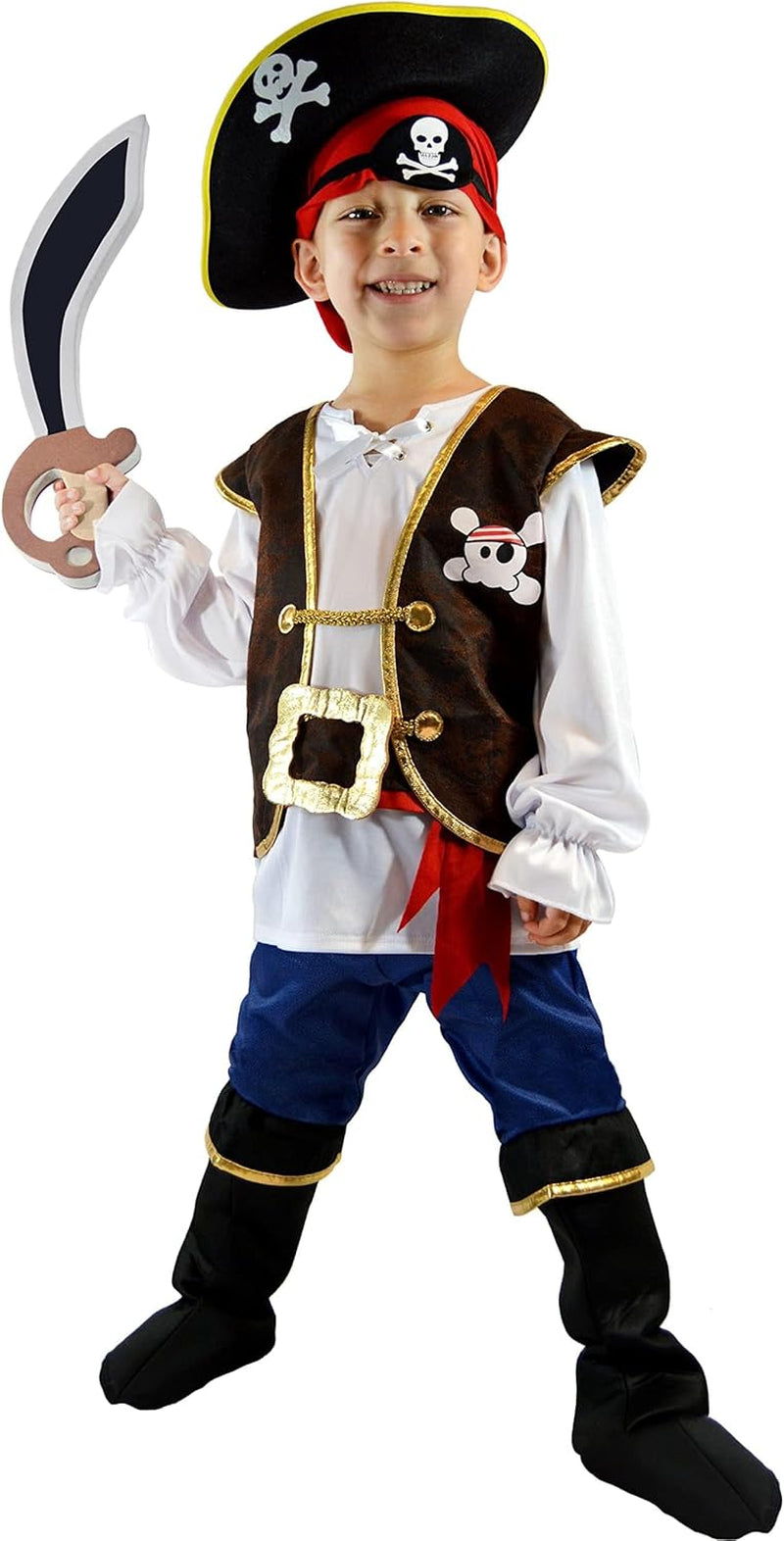 Halloween Pirate Costume Kids, Boys Pirate Costume Set for Toddler Halloween Dressup, Themed Party