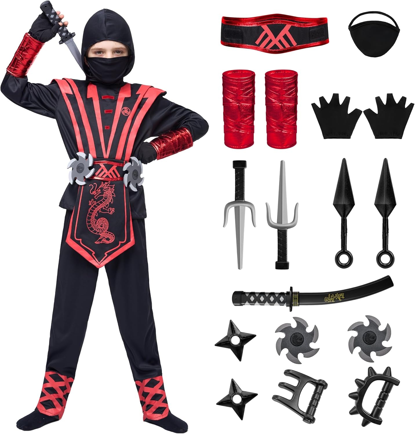 Halloween Costume for Kids, Boys & Toddlers - Ninja Accessories Set for Dressup Party