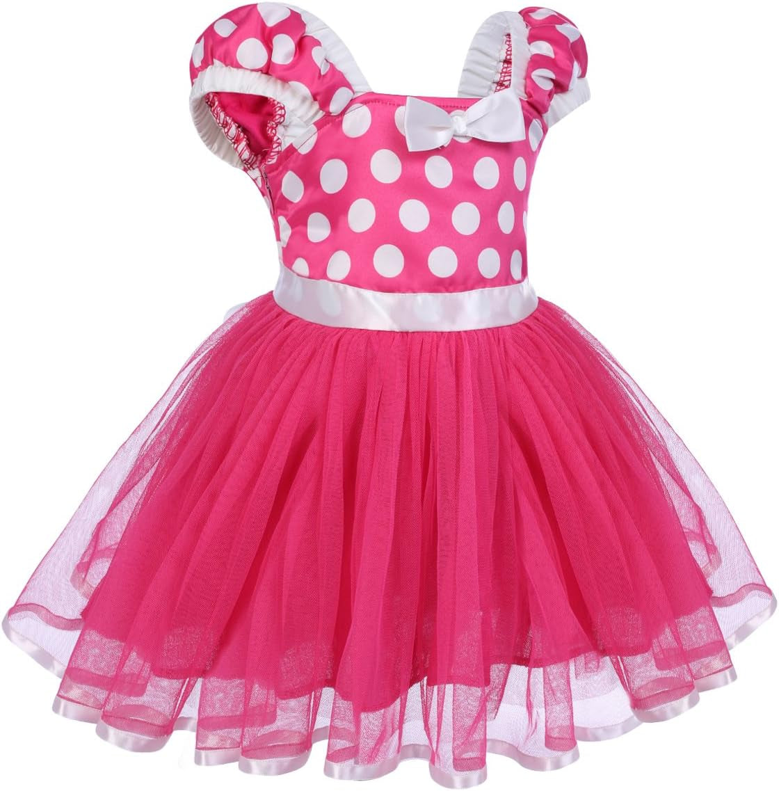 Girls' Polka Dots Princess Party Cosplay Pageant Fancy Costume Tutu Birthday Dress Up+Ears Headband